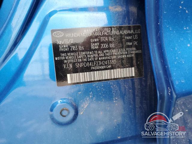 5NPD84LF2JH243380 2018 HYUNDAI ELANTRA photo no. 12