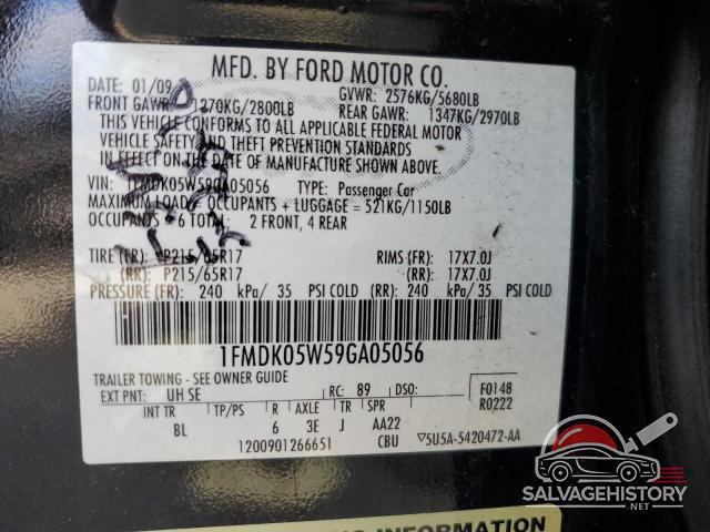 1FMDK05W59GA05056 2009 FORD TAURUS photo no. 13