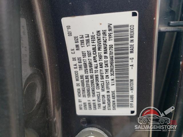 3CZRE3H55AG701750 2010 HONDA CRV photo no. 13