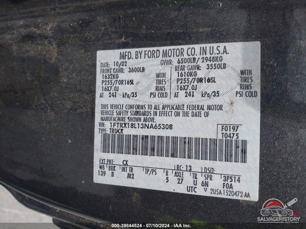 1FTRX18L13NA65308 2003 FORD F-150 photo no. 9
