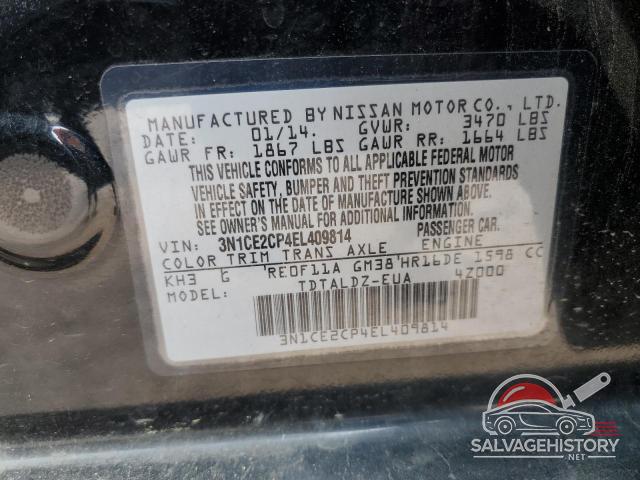 3N1CE2CP4EL409814 2014 NISSAN VERSA photo no. 12