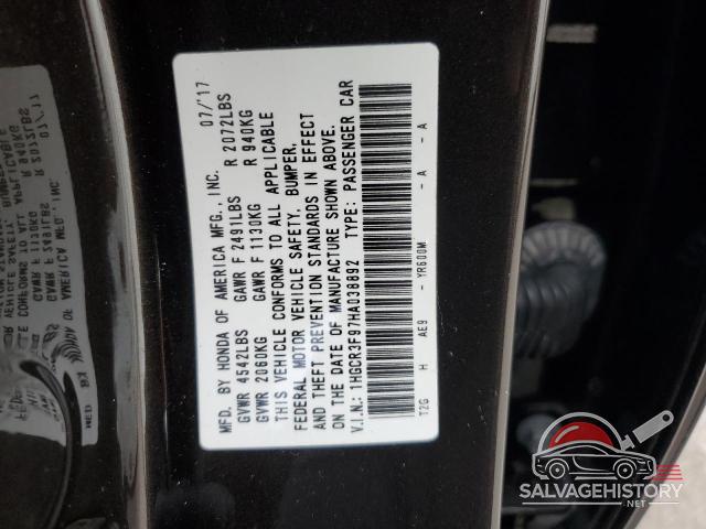1HGCR3F97HA038892 2017 HONDA ACCORD photo no. 12