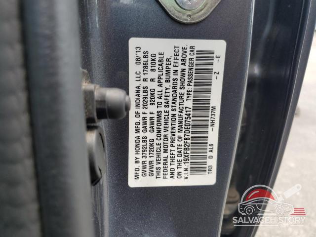 19XFB2F87DE075417 2013 HONDA CIVIC photo no. 12