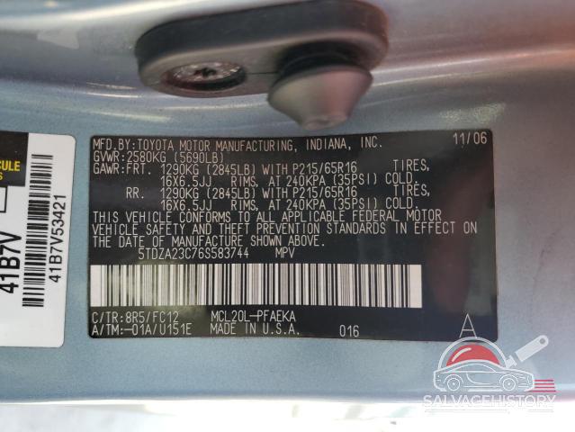 5TDZA23C76S583744 2006 TOYOTA All Models photo no. 13