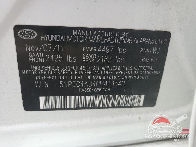 5NPEC4AB4CH413342 2012 HYUNDAI SONATA photo no. 13