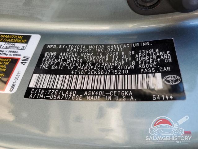 4T1BF3EK9BU715210 2011 TOYOTA CAMRY photo no. 13
