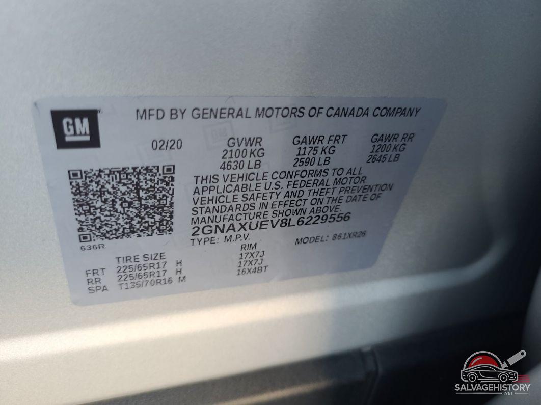 2GNAXUEV8L6229556 2020 CHEVROLET EQUINOX photo no. 4