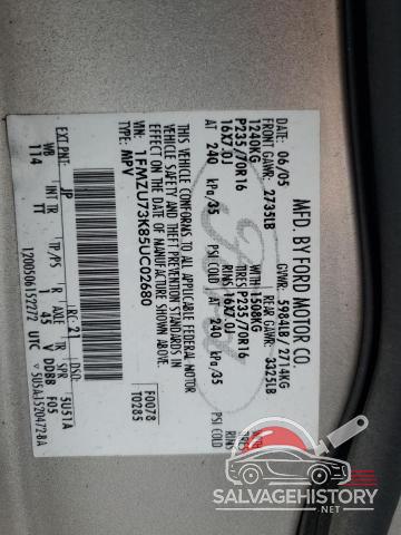 1FMZU73K85UC02680 2005 FORD EXPLORER photo no. 13