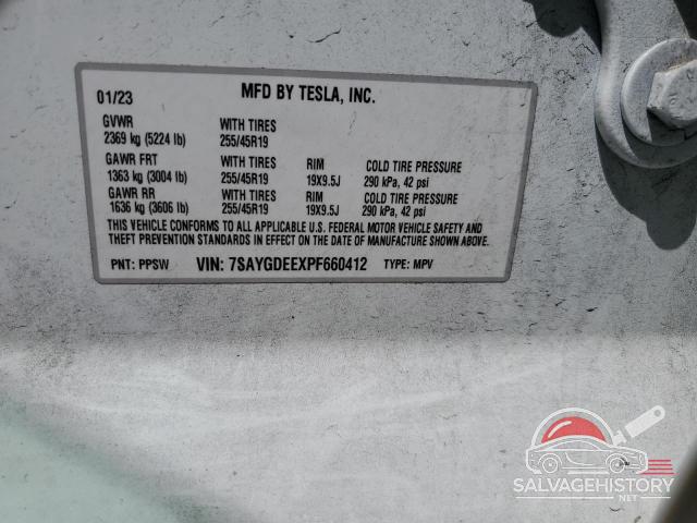 7SAYGDEEXPF660412 2023 TESLA MODEL Y photo no. 12