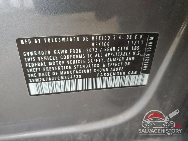 3VW2K7AJ7CM354339 2012 VOLKSWAGEN JETTA photo no. 13