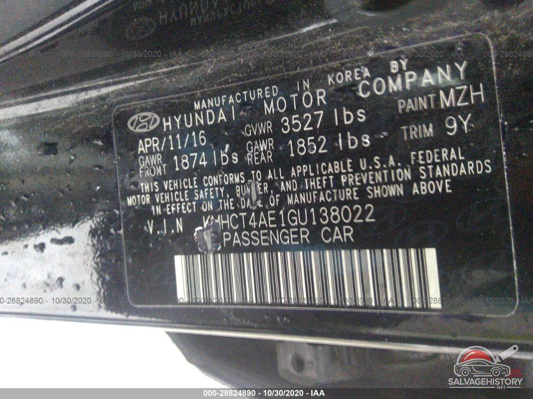 KMHCT4AE1GU138022 2016 HYUNDAI ACCENT photo no. 9