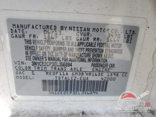 3N1CE2CP3EL356894 2014 NISSAN VERSA photo no. 13