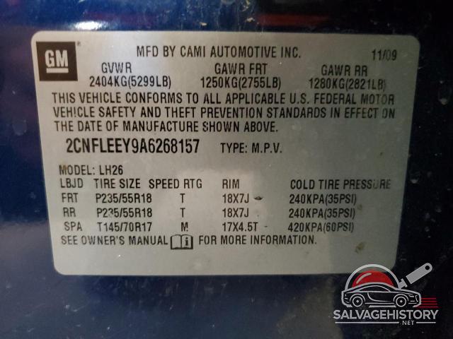 2CNFLEEY9A6268157 2010 CHEVROLET EQUINOX photo no. 14