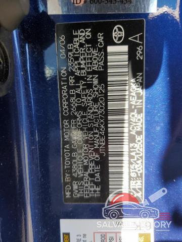 JTNBE46KX73020125 2007 TOYOTA CAMRY photo no. 12