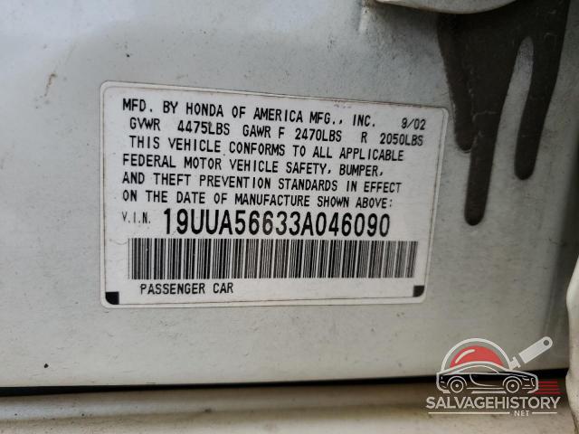 19UUA56633A046090 2003 ACURA TL photo no. 12