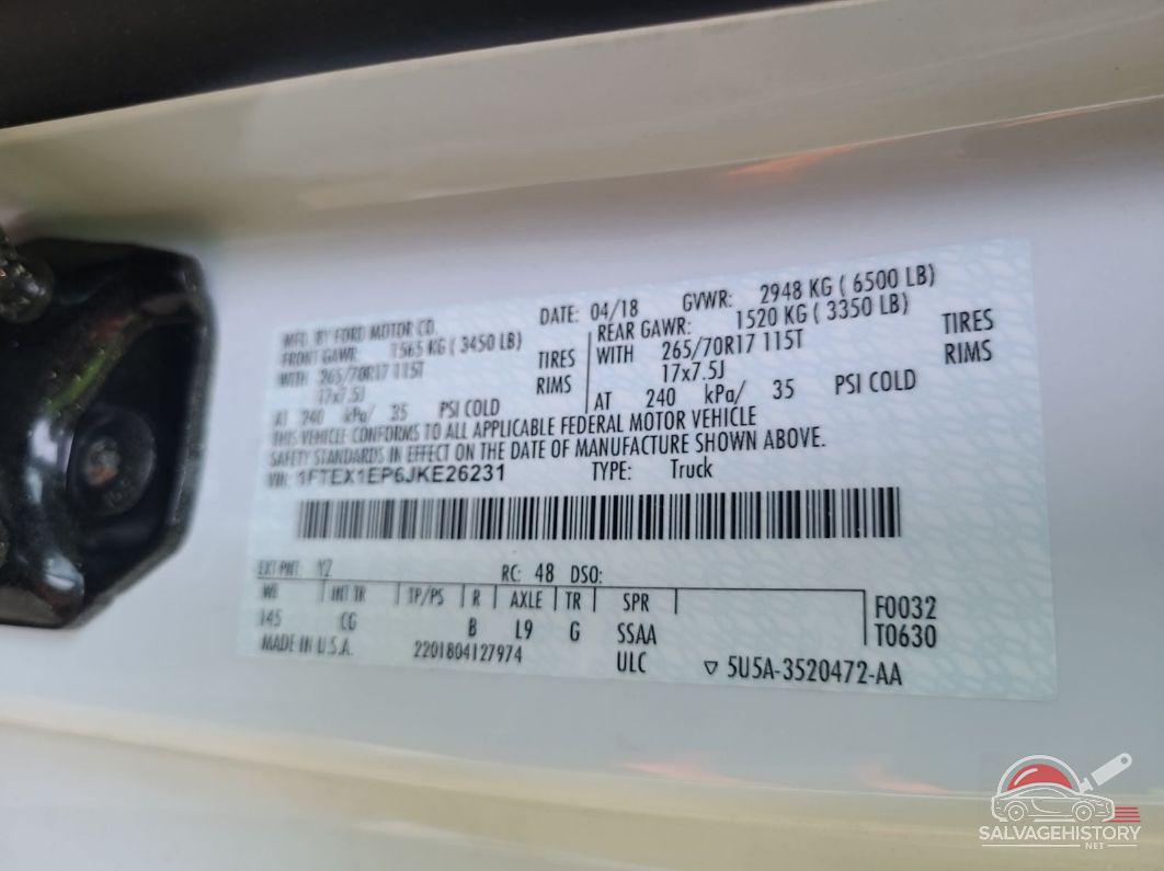 1FTEX1EP6JKE26231 2018 FORD F150 photo no. 4