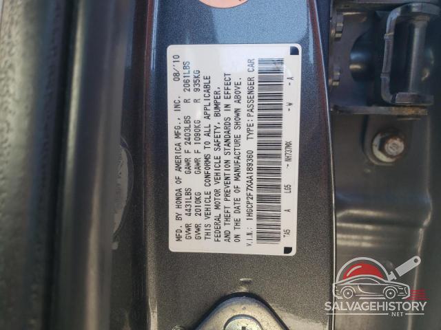 1HGCP2F7XAA189360 2010 HONDA ACCORD photo no. 13
