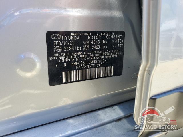 KMHC85LJ7MU079118 2021 HYUNDAI IONIQ photo no. 12