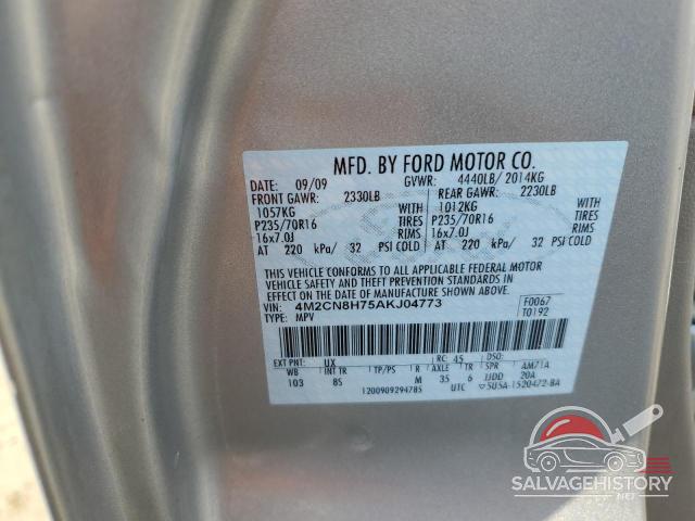 4M2CN8H75AKJ04773 2010 MERCURY MARINER photo no. 13