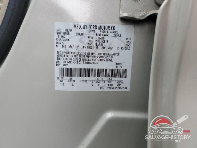 2FMDK49C17BB57492 2007 FORD EDGE photo no. 12