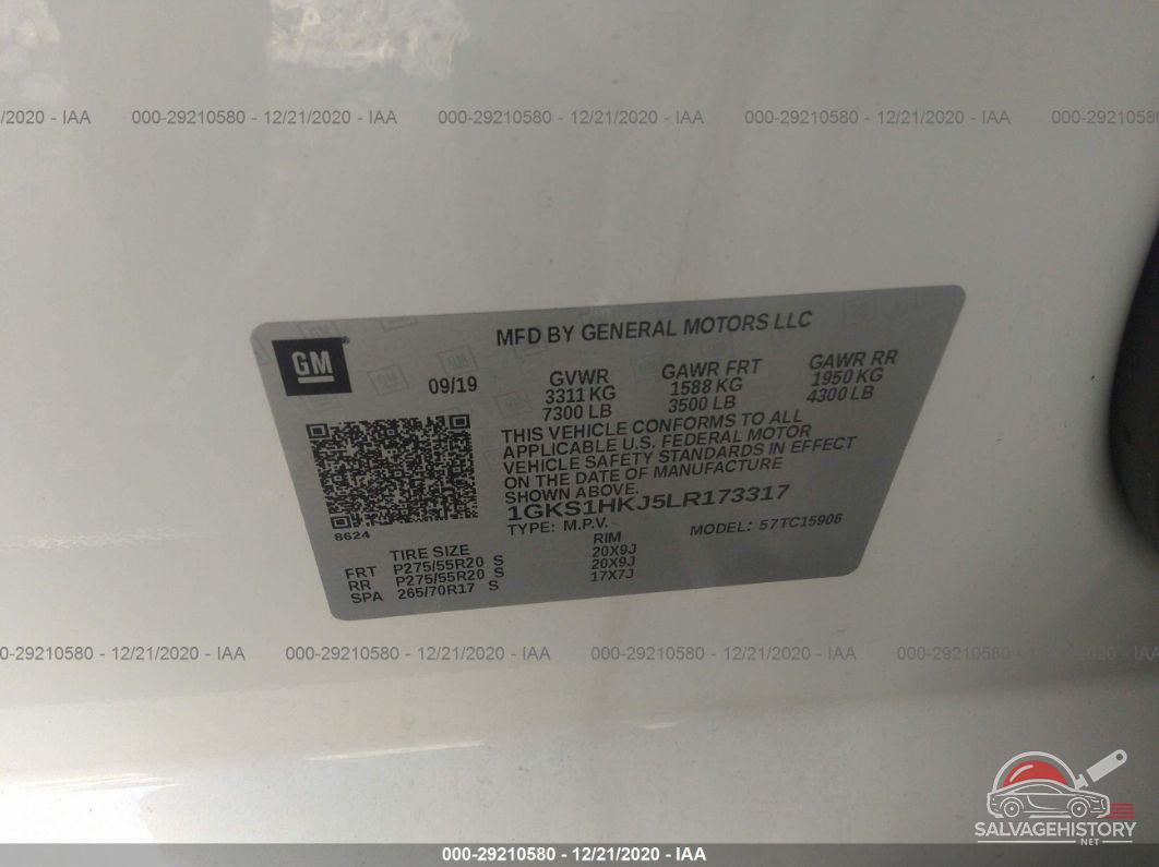 1GKS1HKJ5LR173317 2020 GMC YUKON XL photo no. 9