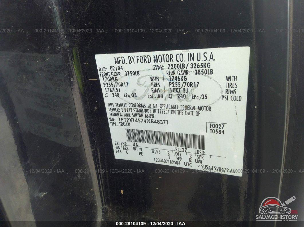 1FTPX14574NB48371 2004 FORD F-150 photo no. 9