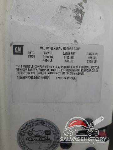 1G4HP52K444166686 2004 BUICK LESABRE photo no. 12