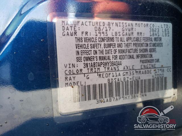 3N1AB7AP9HY384044 2017 NISSAN SENTRA photo no. 12