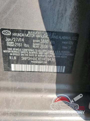 5NPDH4AEXEH479436 2014 HYUNDAI ELANTRA photo no. 12