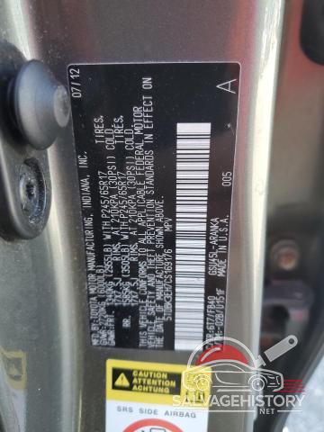 5TDBK3EH7CS169176 2012 TOYOTA HIGHLANDER photo no. 13