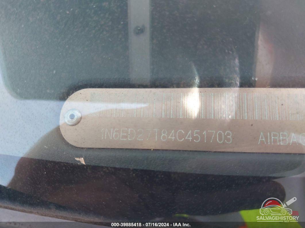1N6ED27T84C451703 2004 NISSAN FRONTIER photo no. 9