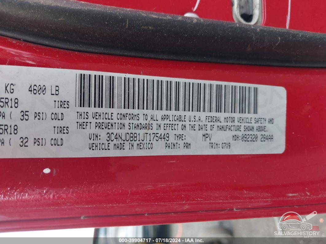 3C4NJDBB1JT175449 2018 JEEP COMPASS photo no. 9