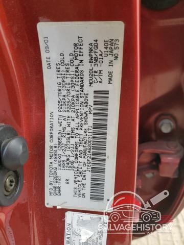 JTEGF21A620031171 2002 TOYOTA HIGHLANDER photo no. 13
