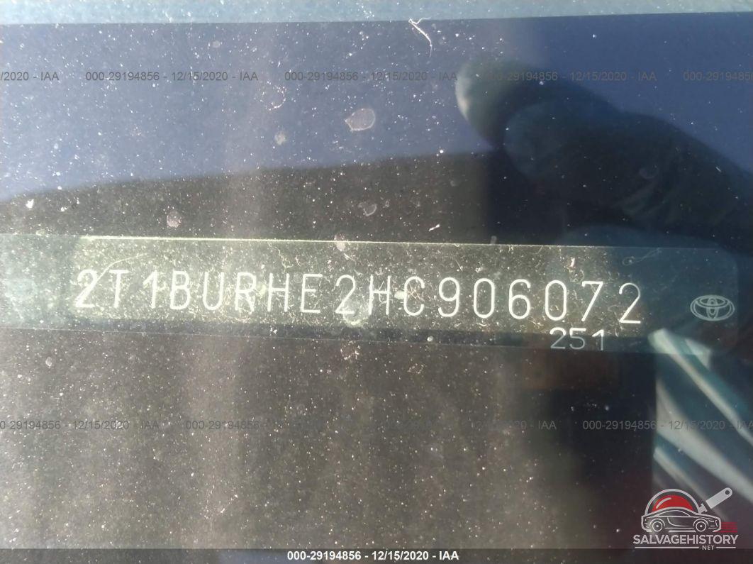 2T1BURHE2HC906072 2017 TOYOTA COROLLA photo no. 9