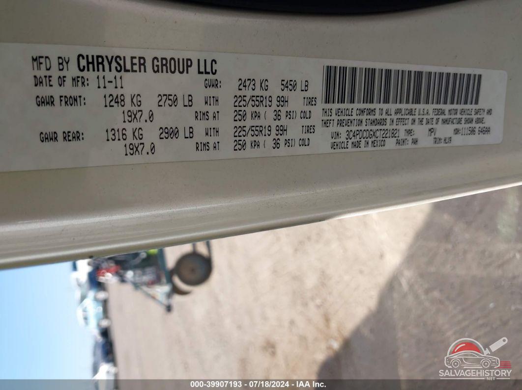 3C4PDCDGXCT221821 2012 DODGE JOURNEY photo no. 9