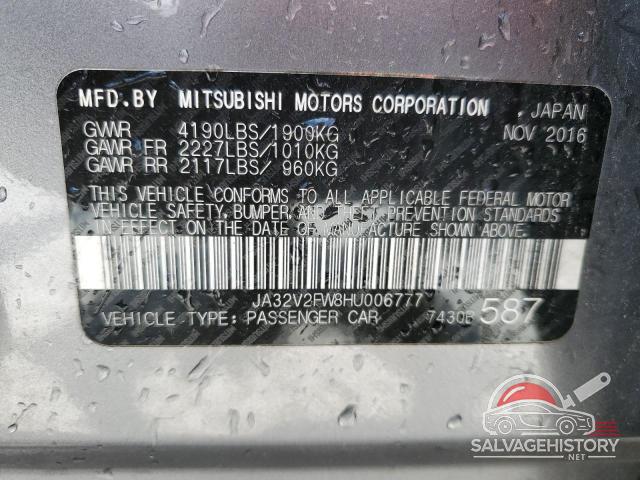 JA32V2FW8HU006777 2017 MITSUBISHI LANCER photo no. 12