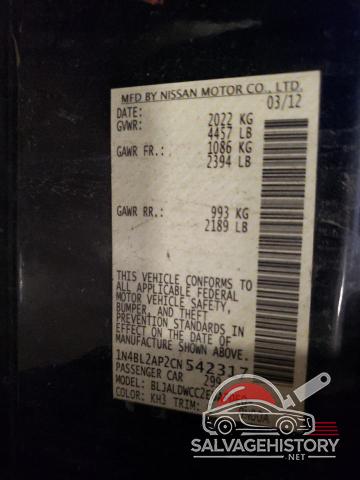 1N4BL2AP2CN542317 2012 NISSAN ALTIMA photo no. 12