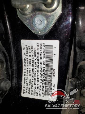 19XFC2F58HE062684 2017 HONDA CIVIC photo no. 12