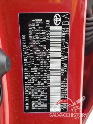5YFBURHE3FP340825 2015 TOYOTA COROLLA photo no. 12