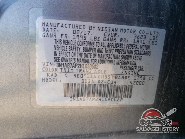 3N1AB7AP2HL680682 2017 NISSAN SENTRA photo no. 12