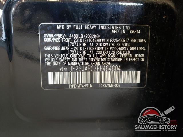 JF2SJABC3FH464804 2015 SUBARU FORESTER photo no. 14