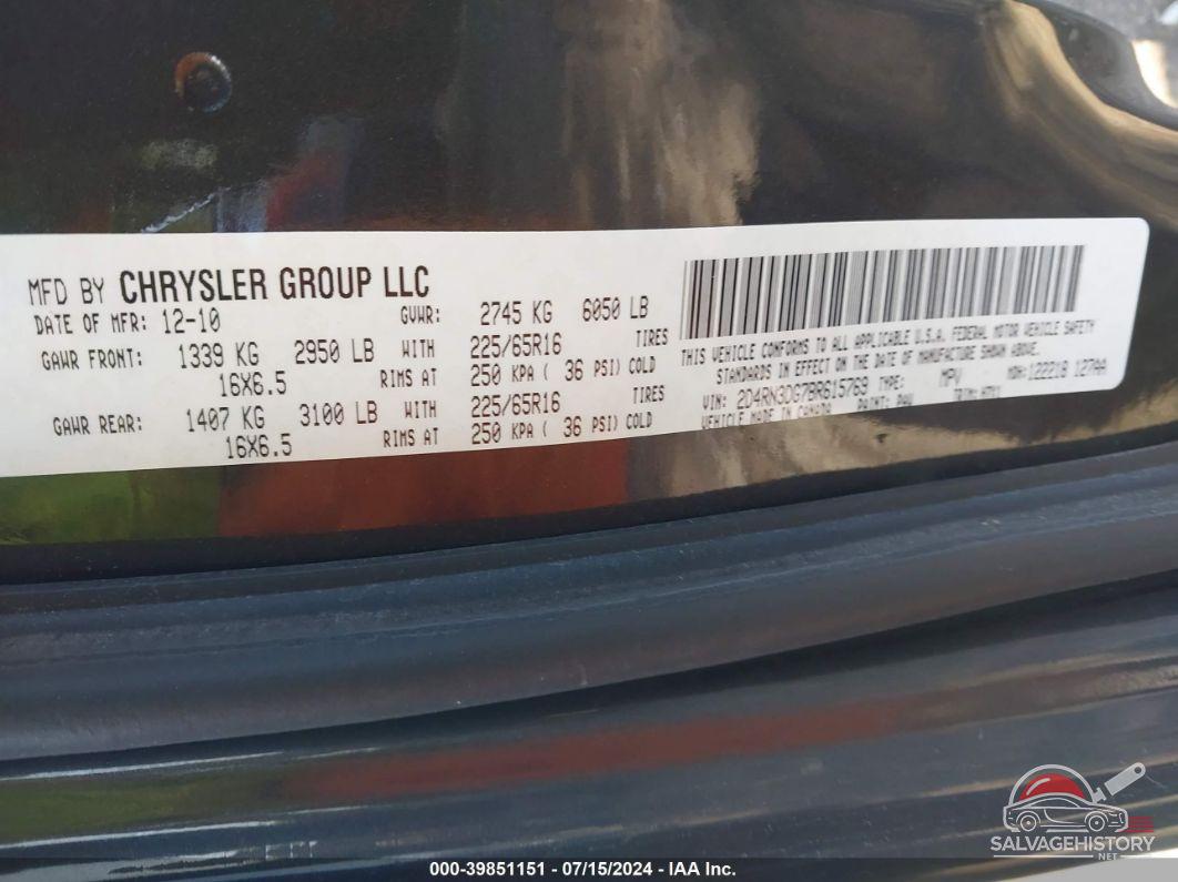 2D4RN3DG7BR615769 2011 DODGE GRAND CARAVAN photo no. 9