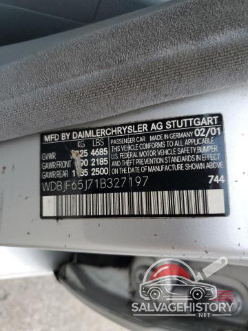 WDBJF65J71B327197 2001 MERCEDES-BENZ E-CLASS photo no. 13