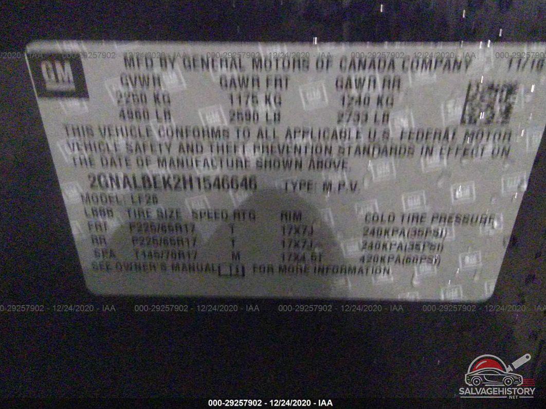 2GNALBEK2H1546646 2017 CHEVROLET EQUINOX photo no. 9