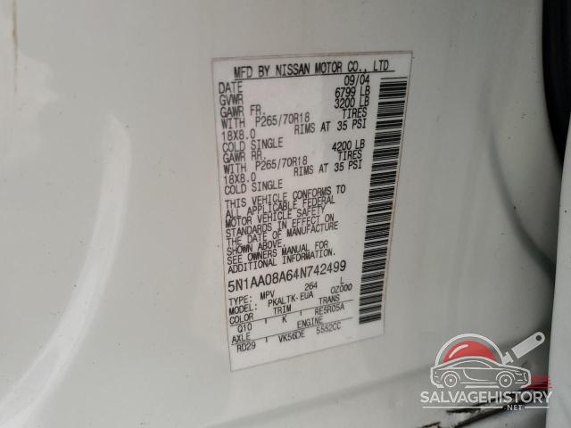 5N1AA08A64N742499 2004 NISSAN ARMADA photo no. 13