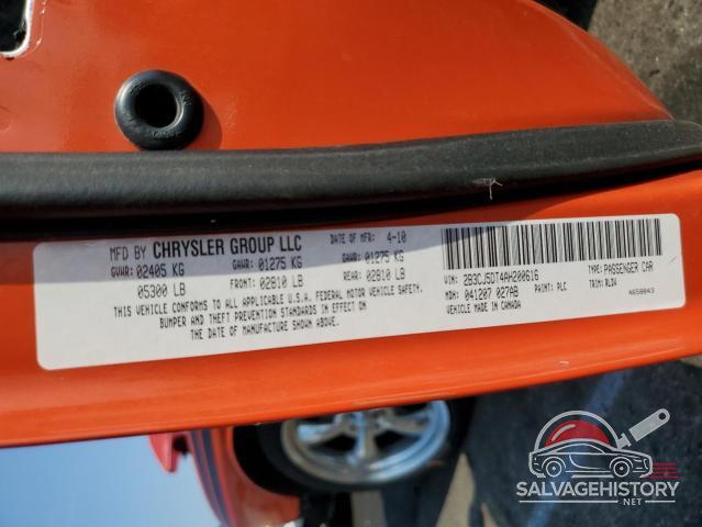 2B3CJ5DT4AH200616 2010 DODGE CHALLENGER photo no. 13