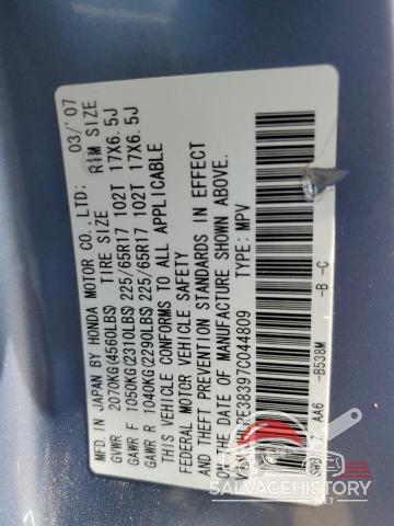 JHLRE38397C044809 2007 HONDA CRV photo no. 13
