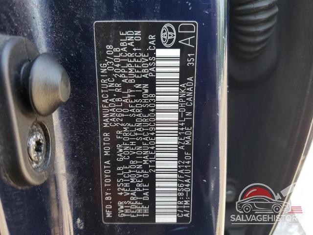 2T1LE40E49C004038 2009 TOYOTA COROLLA photo no. 13