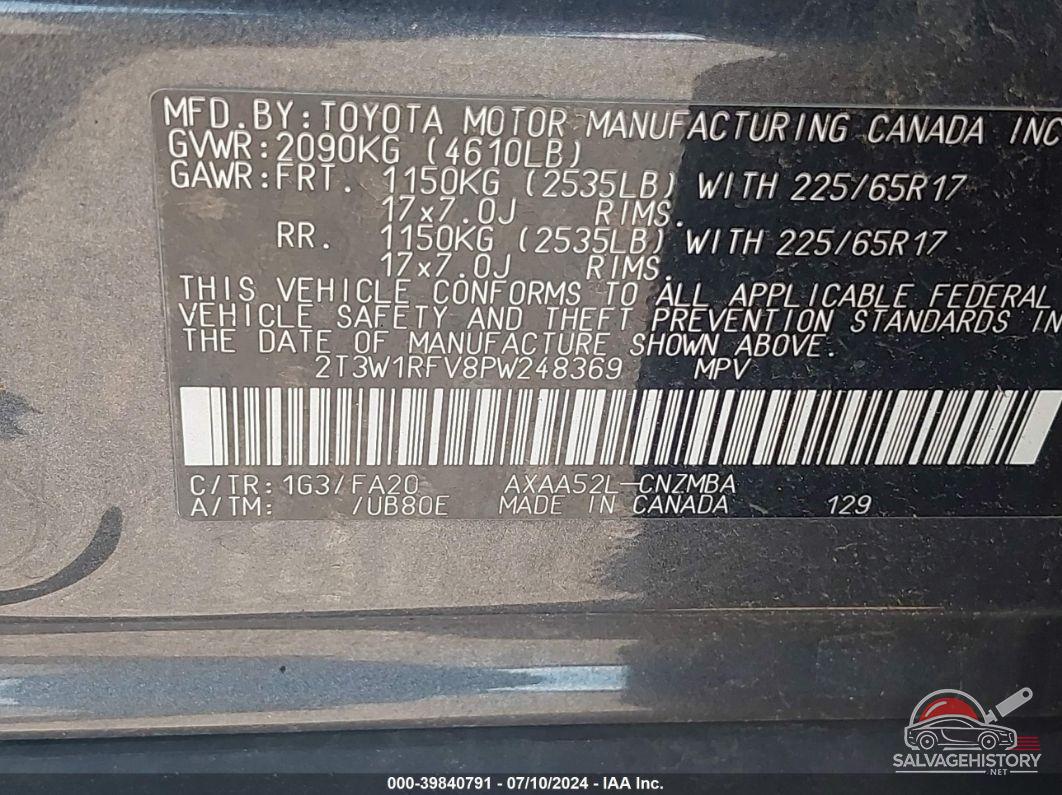 2T3W1RFV8PW248369 2023 TOYOTA RAV4 photo no. 9