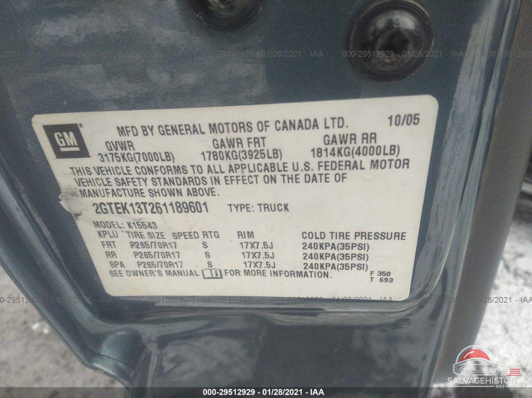2GTEK13T261189601 2006 GMC SIERRA 1500 photo no. 9